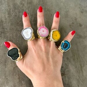 Geode inspo Gold Plated Ring